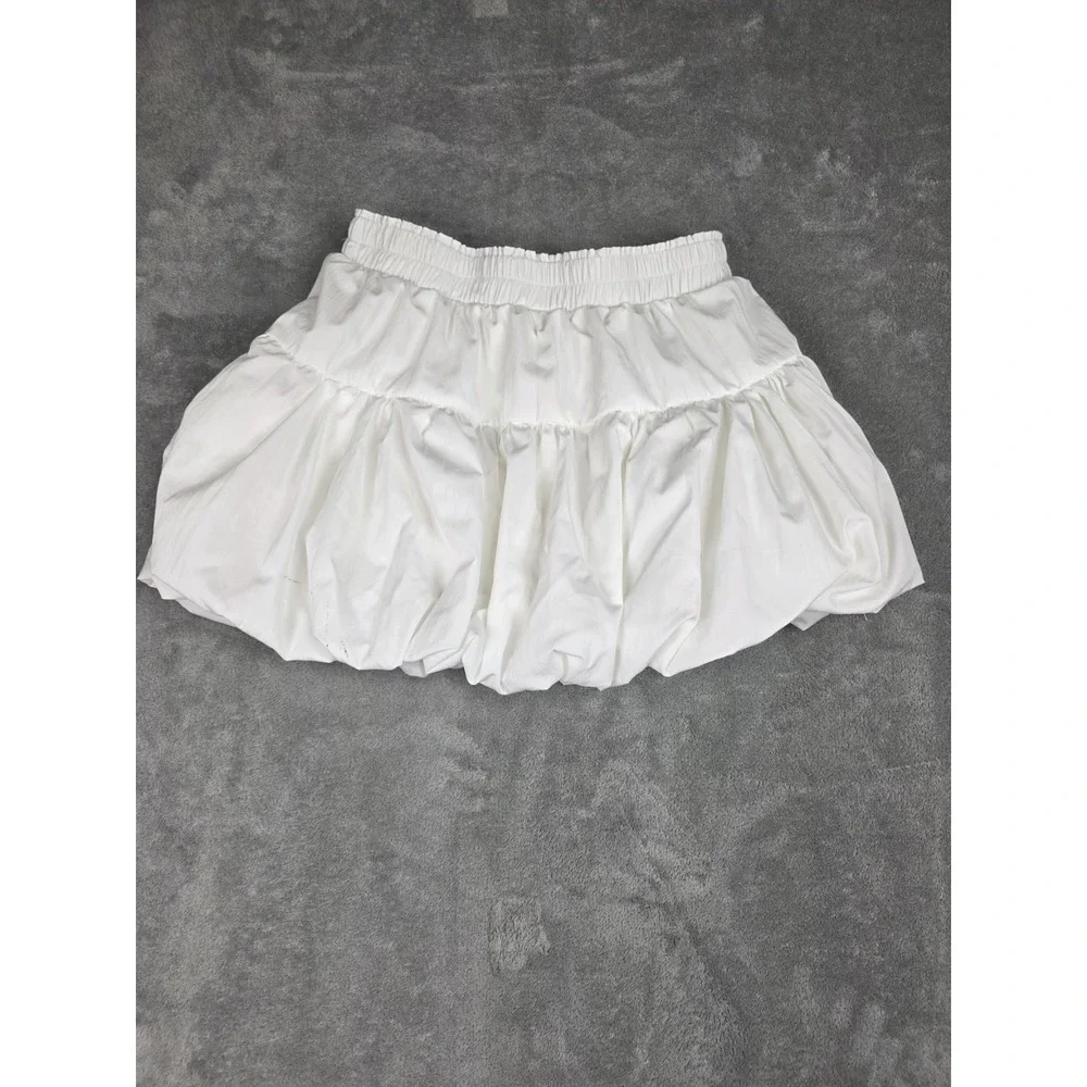 Verdusa White Cotton Bubble Skort / Skirt Size Medium (075)